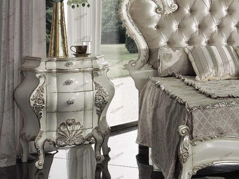 Arvestyle Округлая прикроватная тумба из массива дерева с ящиками Marie claire Br-2053