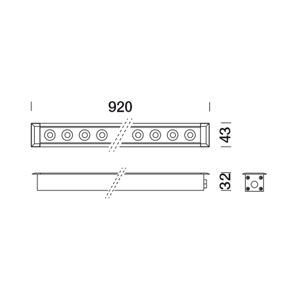 8498769 Встраиваемый в пешеходный пол Platek MINI CORNICHE Incasso   MINI CORNICHE 900 mm - LED 4000K Asymmetrical  - Вид №6