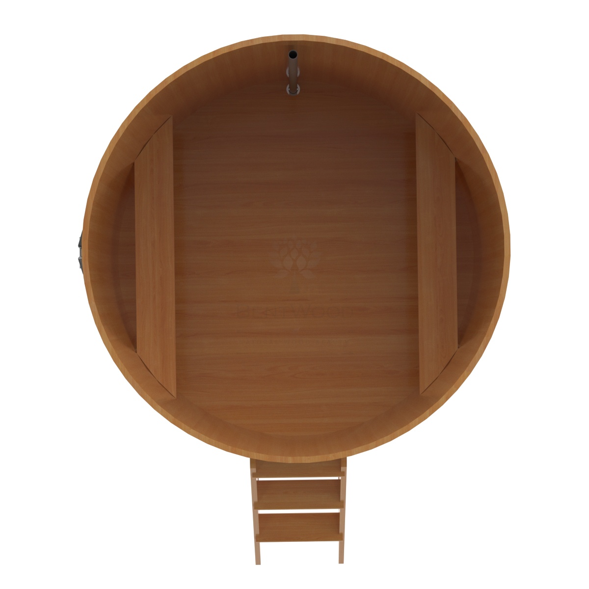 1218 Купель круглая из лиственницы d=1,80х1,4 натуральная премиум Alyarus  - Вид №4