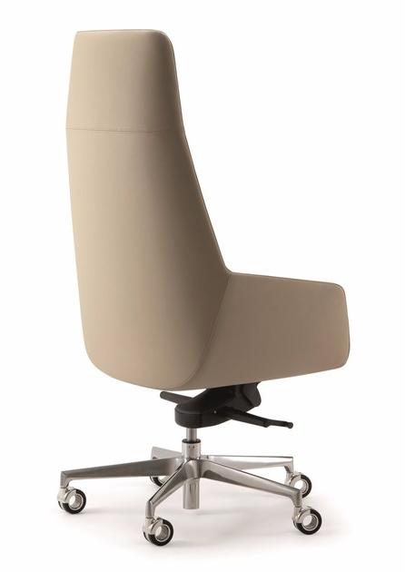 Quadrifoglio Кресло руководителя в коже с 5-ю спицами и подлокотниками с высокой спинкой Dune sun-id-1403205 - Вид №1