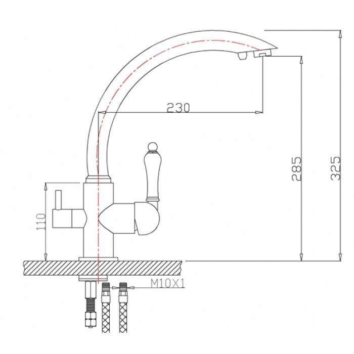 Zorg ZR 314 YF-50 Br Смеситель для кухни Zorg 305х225 мм  - Вид №2