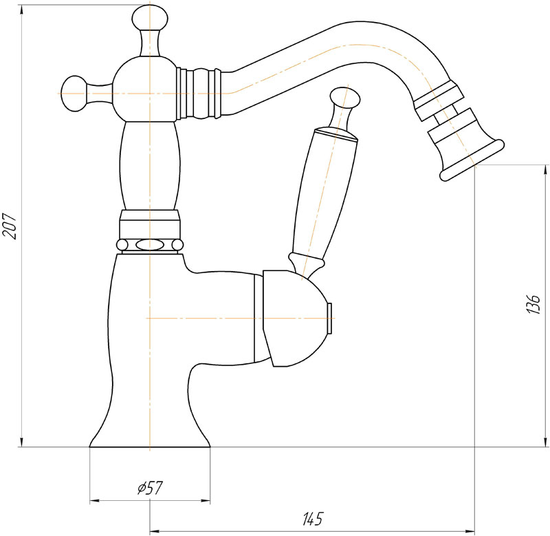 Смеситель MIGLIORE Oxford ML.OXF-6323.CR для биде - хром ML.OXF-6323.BI.CR - Вид №4