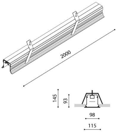 Arkoslight Алюминиевый потолочный линейный световой профиль для светодиодных модулей Io recessed profile sun-id-1385060 - Вид №8