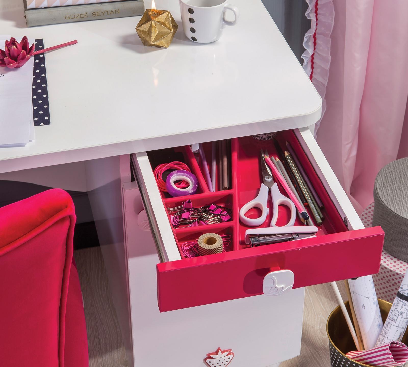 Письменный стол белый с ящиками и дверцей 124 см Yakut CILEK YAKUT 00-3832451 Белый Santreyd  - Вид №3