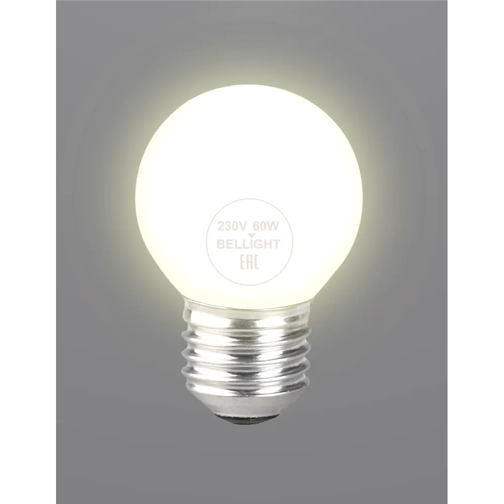 Лампа накаливания Bellight Е27 230 В 60 Вт шар 660 лм теплый белый цвет света для диммера STLM-2053519 - Вид №2