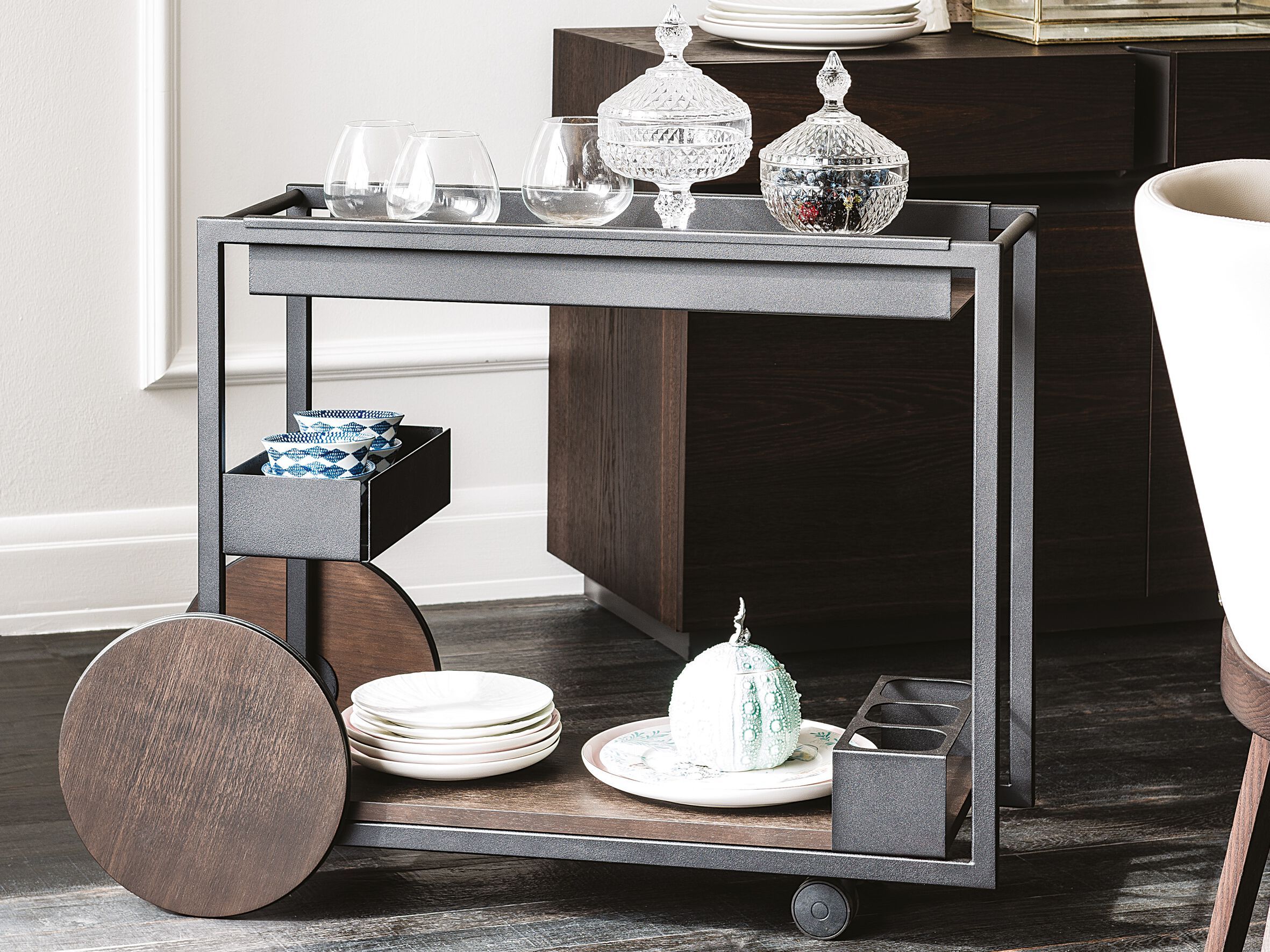 Тележка для еды из стали и дерева Cattelan italia BRANDY ARCH-00073258