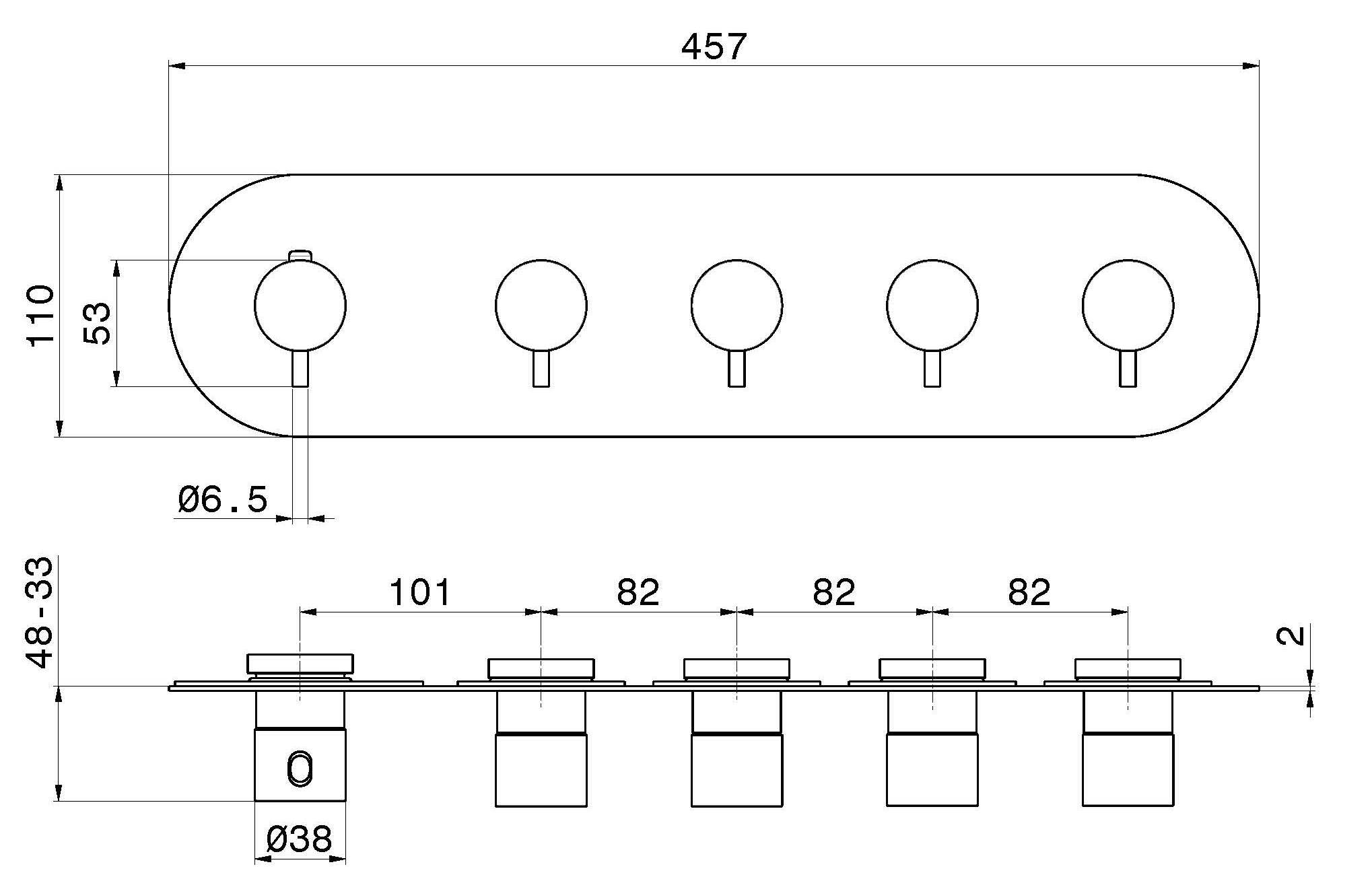 Термостатический смеситель для душа с 5 отверстиями Newform многофункциональные термостаты с 4 выходами ARCH-00026019 - Вид №1