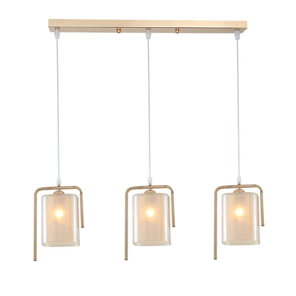 Подвесной светильник Rivoli Riccada, 3 лампы, 10 м², цвет золото STLM-2073267