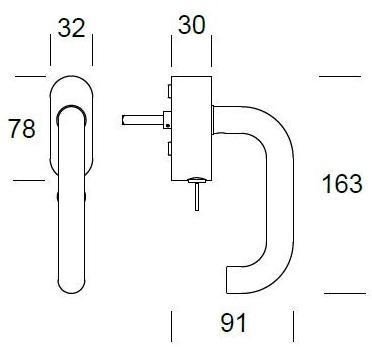 Reguitti Оконная ручка из нержавеющей стали dk с замком Stoccolma Al15dkc8041 - Вид №1