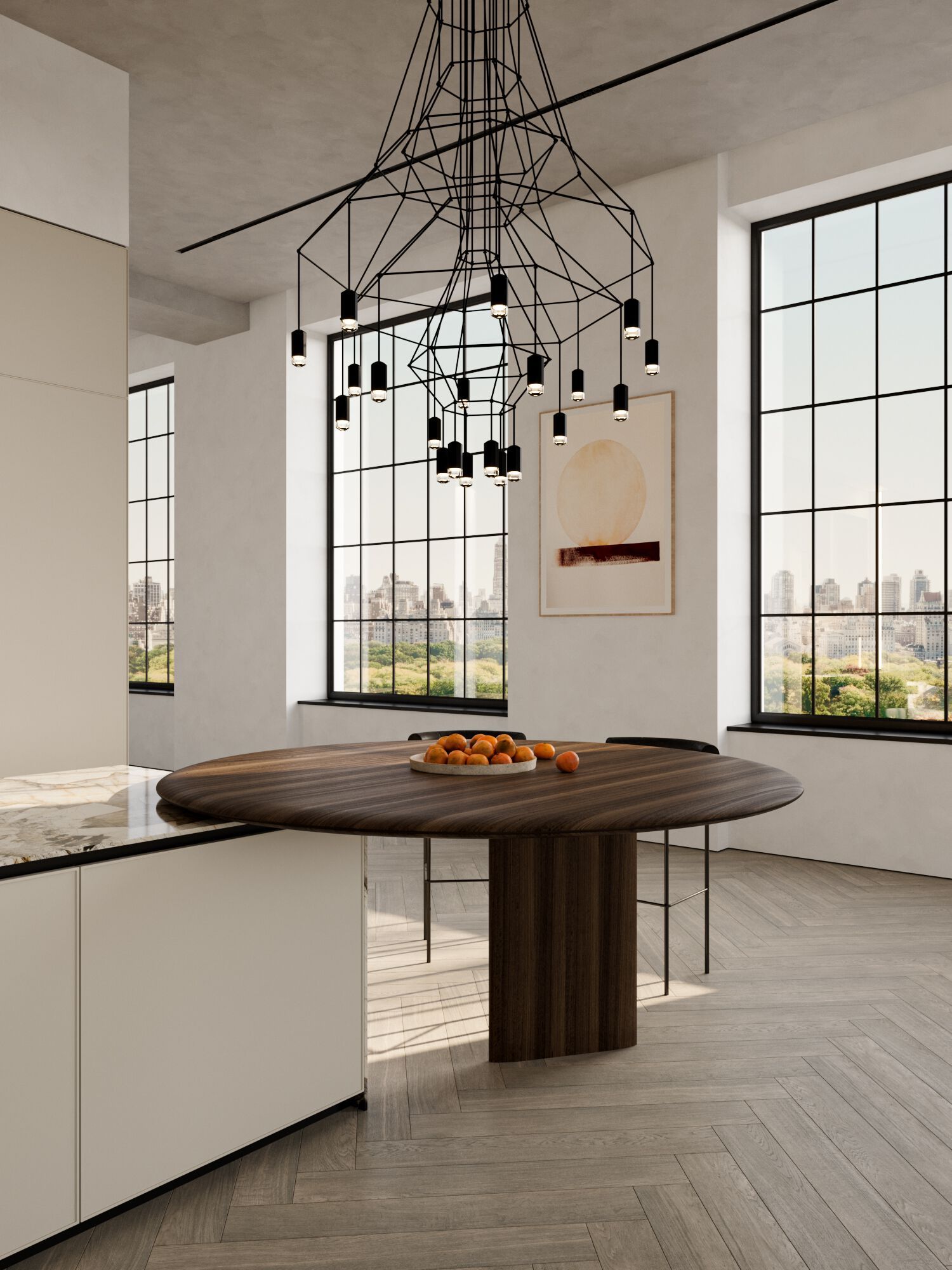 Лакированная кухня с островом и каменной столешницей Патагонии Floritelli Cucine FRAME ARCH-00034636 - Вид №9