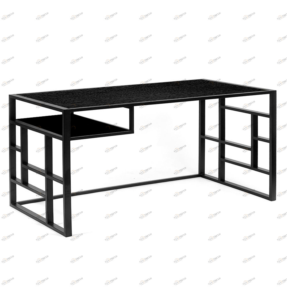 Письменный стол черный дуб с полкой Millenium black INTELLIGENT DESIGN ПИСЬМЕННЫЕ СТОЛЫ MILLENIUM 260935 Черный 