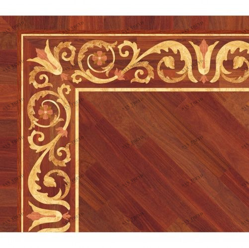 Художественный паркет Da Vinci Паркетный Бордюр 26-190 Орех Европейский (Грецкий) Селект (Гладкая) 1000х200 мм 26011190