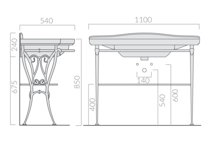 Алюминиевая консоль для умывальника Galassia ETHOS ARCH-00153307 - Вид №2