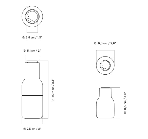Керамическая мельница для соли и перца Audo Copenhagen BOTTLE GRINDER ARCH-00063002 - Вид №32