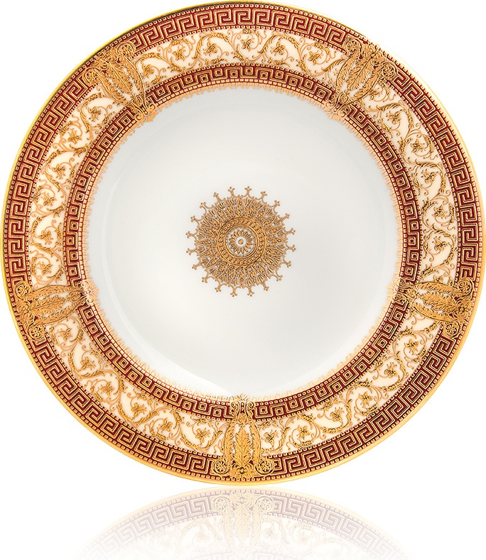 10585594 Haviland Тарелка десертная 16см "Салон Мюрат" (вишневый, золотой декор) Фарфор, Керамика 
