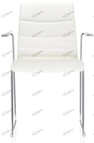 Brunner Кресло для посетителей с салазками из кожи с подлокотниками Fina sun-id-1445705