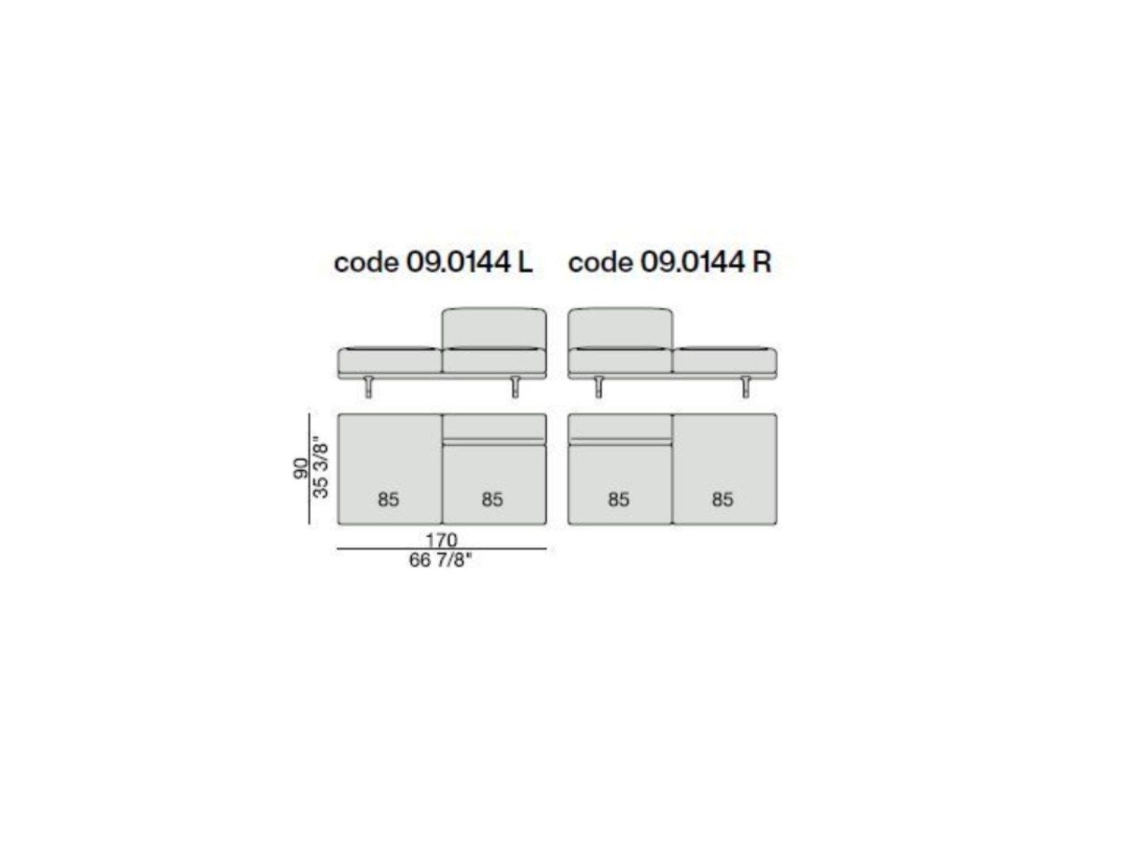Съемный тканевый диван с журнальной стойкой Porada Soul ARCH-00074706 - Вид №4