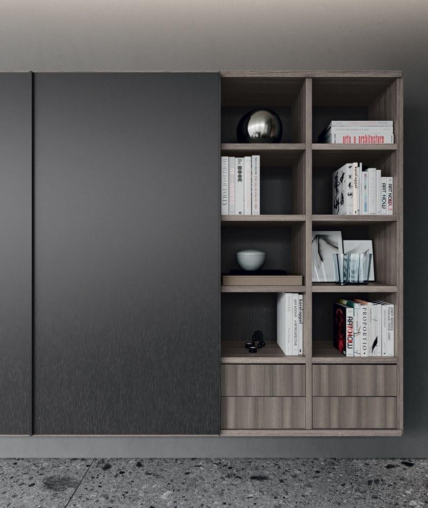 Febal Casa Лакированный подвесной книжный шкаф с подставкой под телевизор sun-id-1379632 - Вид №2