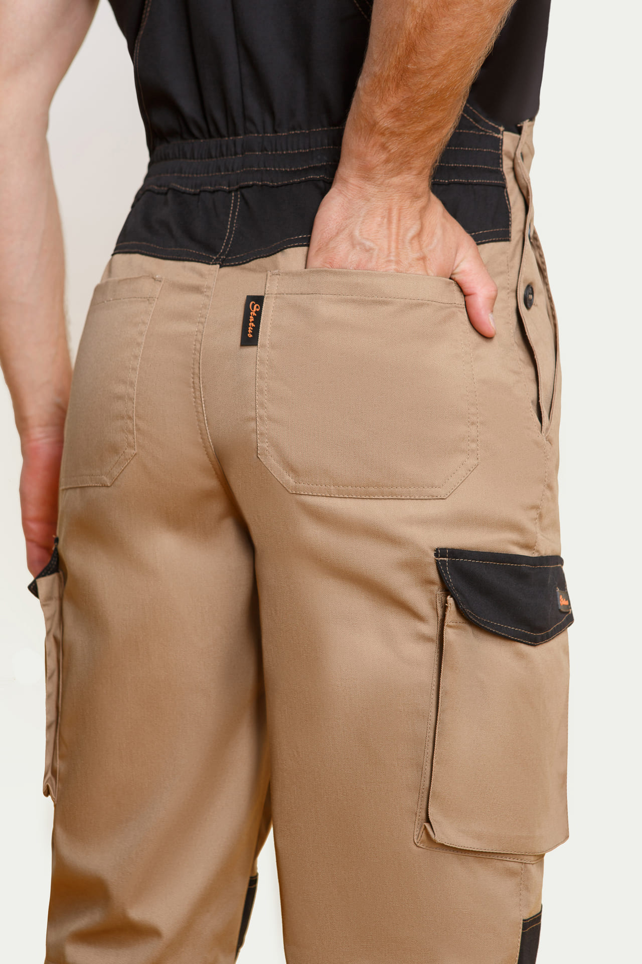 64634 Костюм  NEW 2 бежевый с черным STATUS  Летняя спецодежда  размер 56-58/182-188  - Вид №14