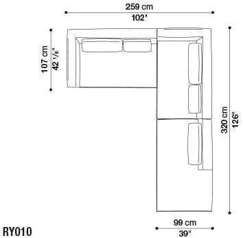 B&B Italia Модульный угловой диван из ткани Ray sun-id-1435354 - Вид №36