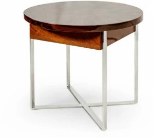 Mytto Круглый деревянный журнальный столик с местом для хранения вещей Larforma