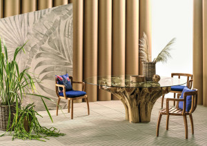 Садовое кресло из тикового дерева с подлокотниками