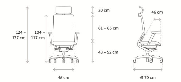 5-спицевое вращающееся офисное кресло Wagner ErgoMedic ARCH-00133992 - Вид №4