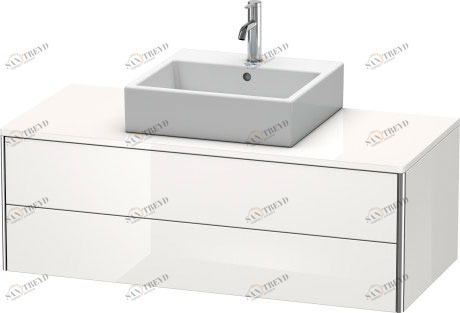 XS491202222 Тумбочка для подвесной консоли XSquare #XS4912 1200 x 548 мм Белый глянцевый декор Duravit