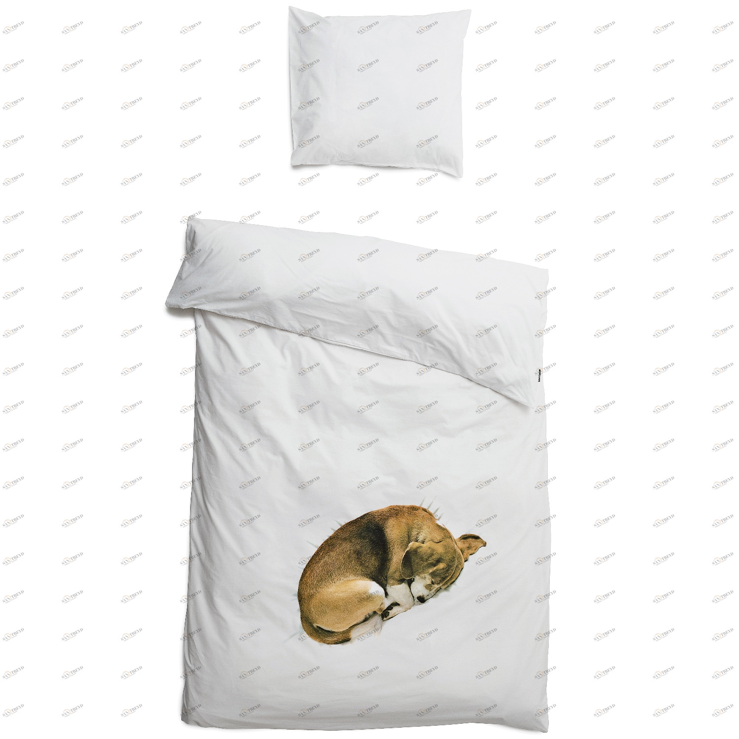 Комплект постельного белья односпальный "Собака Боб" 150х200 см SNURK  335500 Белый;бежевый 