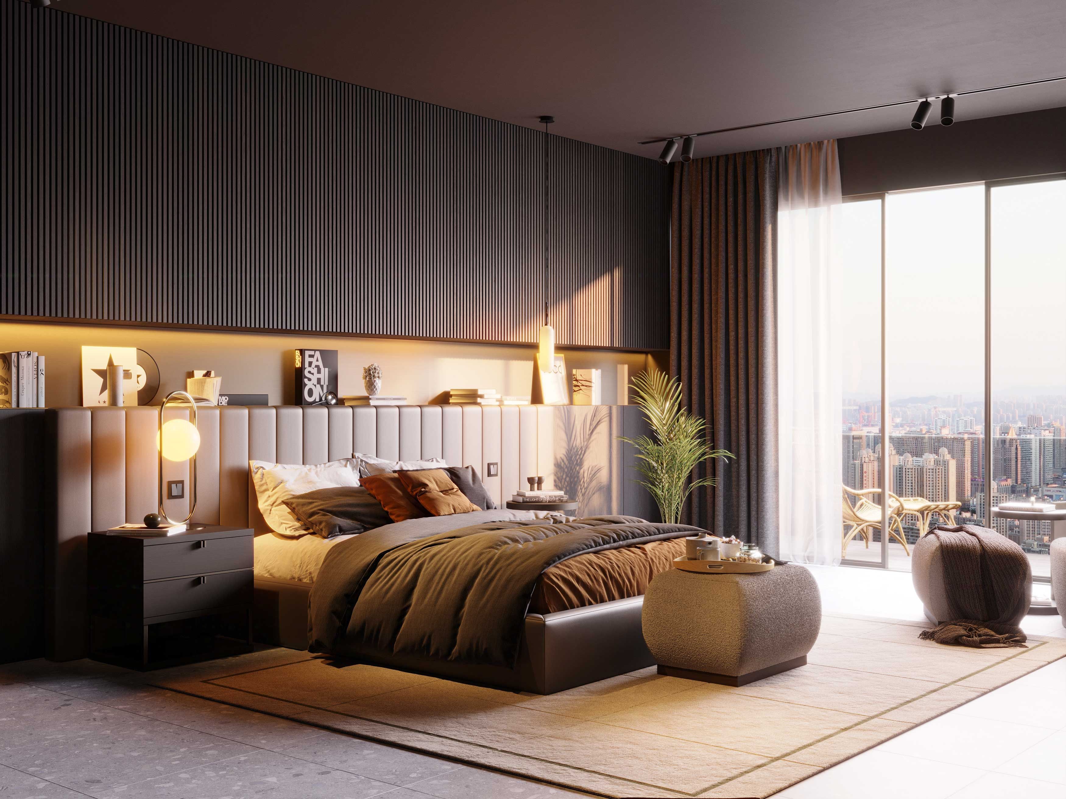 Двуспальная кровать из искусственной кожи с мягким изголовьем Stylish Club Милан ARCH-00078798 - Вид №5