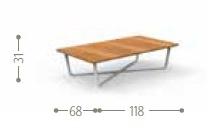 Talenti Низкий садовый стол из тика Domino Domtcr - Вид №6