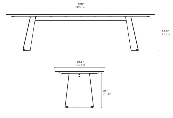 Прямоугольный садовый стол с верхней частью HPL MAMAGREEN Prado ARCH-00012956 - Вид №8