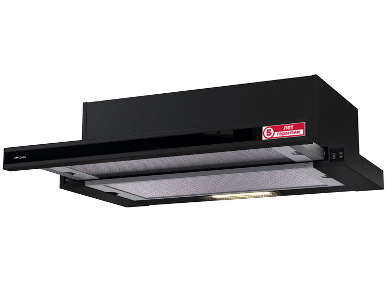 1607103 Вытяжка телескопическая KRONA KAMILLA 600 Glass черный/черный STDN-0145655 - Вид №1
