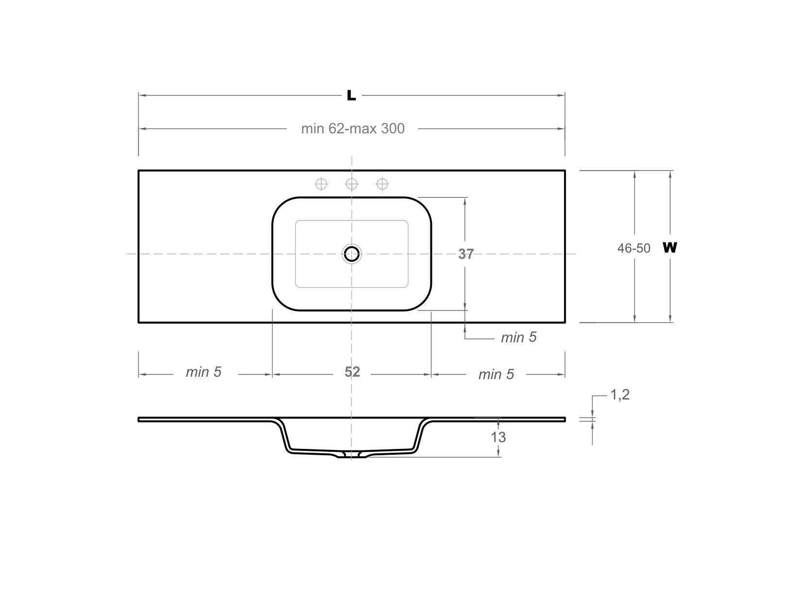 Столешница со встроенной раковиной Inbani FLOAT ARCH-00150126 - Вид №3