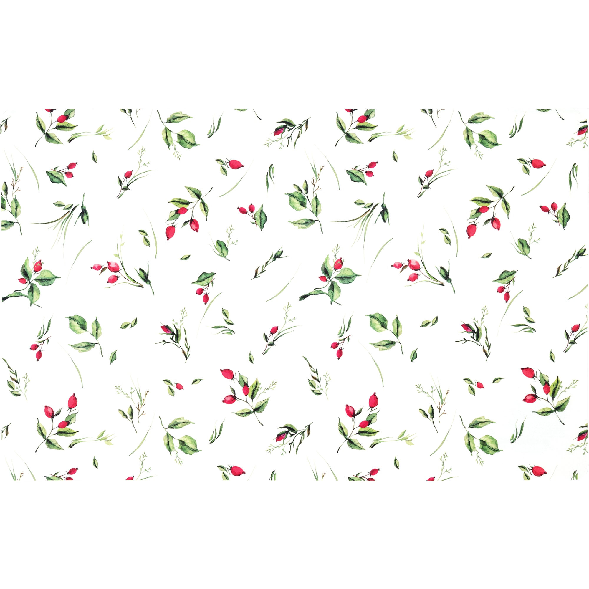 84841698 Салфетка сервировочная «Барбарис» 26x41 см белая/зеленая/красная Santreyd 