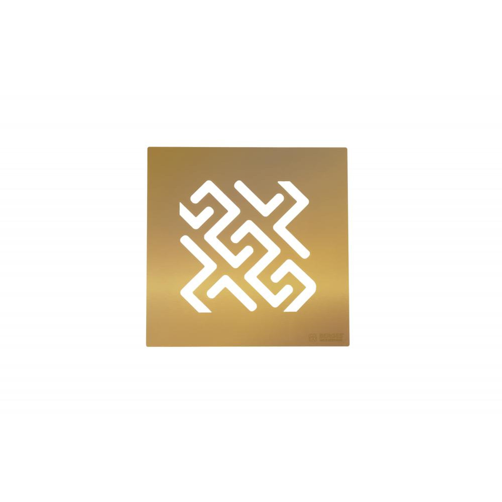 094160 BERGES Трап водосток PLATZ Antik 100х100, бронза, боковой выпуск S-сифон D50 H60  Berges PLATZ Antik  - Вид №4