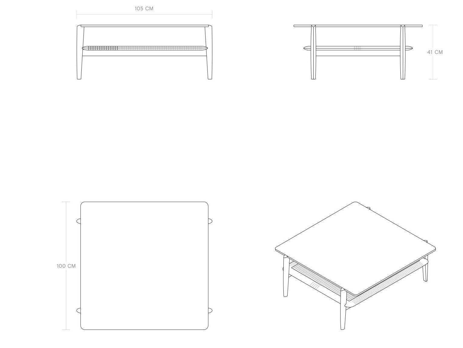 Журнальный столик из дерева и стекла Phantom Hands Tangāli ARCH-00042054 - Вид №5