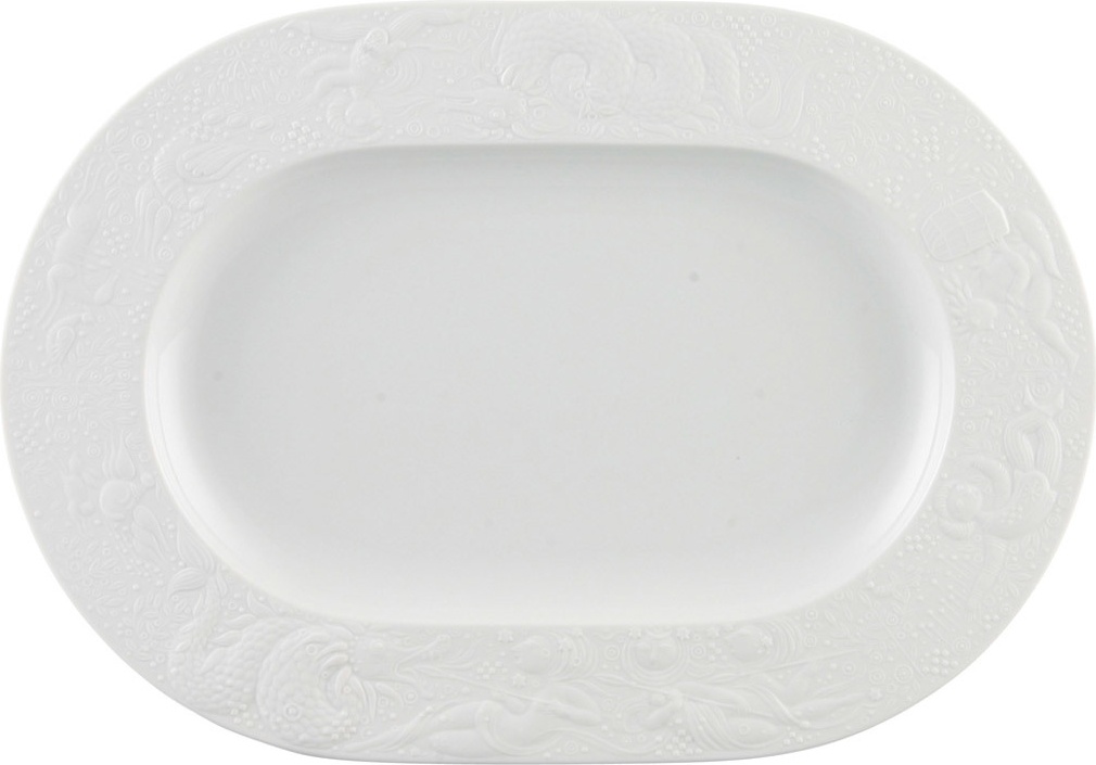 81015 Rosenthal Блюдо овальное Rosenthal Волшебная флейта 33см, фарфор, белое Фарфор 