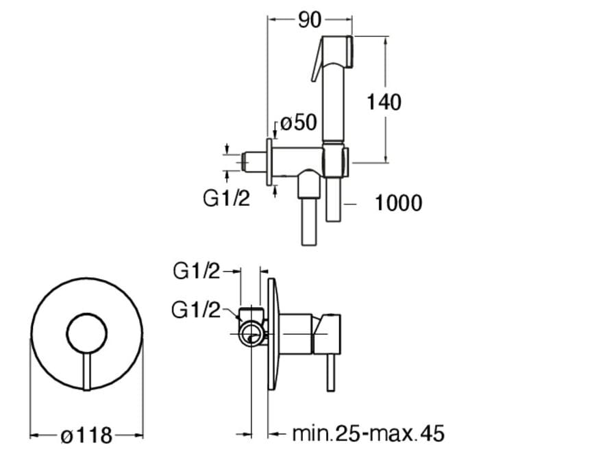 Смеситель для биде / гидроскоп CRISTINA Rubinetterie CRIWJ661 ARCH-00090169 - Вид №2