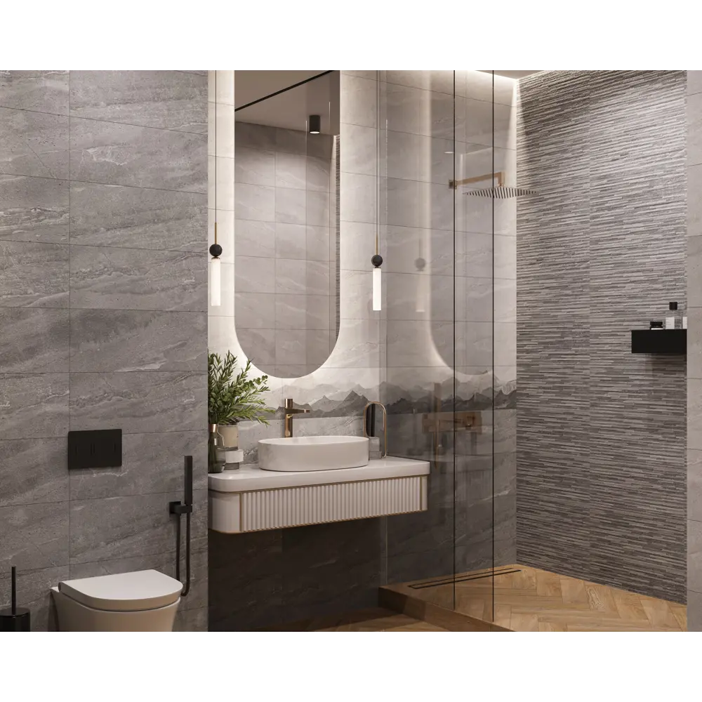 Настенная плитка Gracia Ceramica Fog с сахарным эффектом, темно-серый 89231598 STLM-0947076 - Вид №3