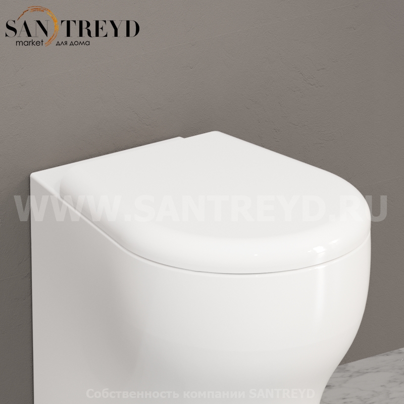 367401 Сидение из термопласта петли хром С ПЛАВНЫМ ОПУСКАНИЕМ БЫСТРОСЪЕМНОЕ 35 см Kerasan K09 Италия