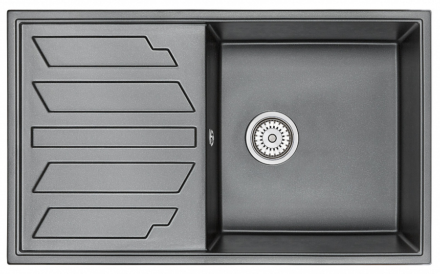 8601, ШВАРЦ (чёрный металлик), кухонная мойка, кварц GRANULA 8601-ST251 - Вид №1