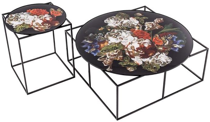 MOMENTI Низкий круглый металлический журнальный столик The black attitude sun-id-1426097 - Вид №2