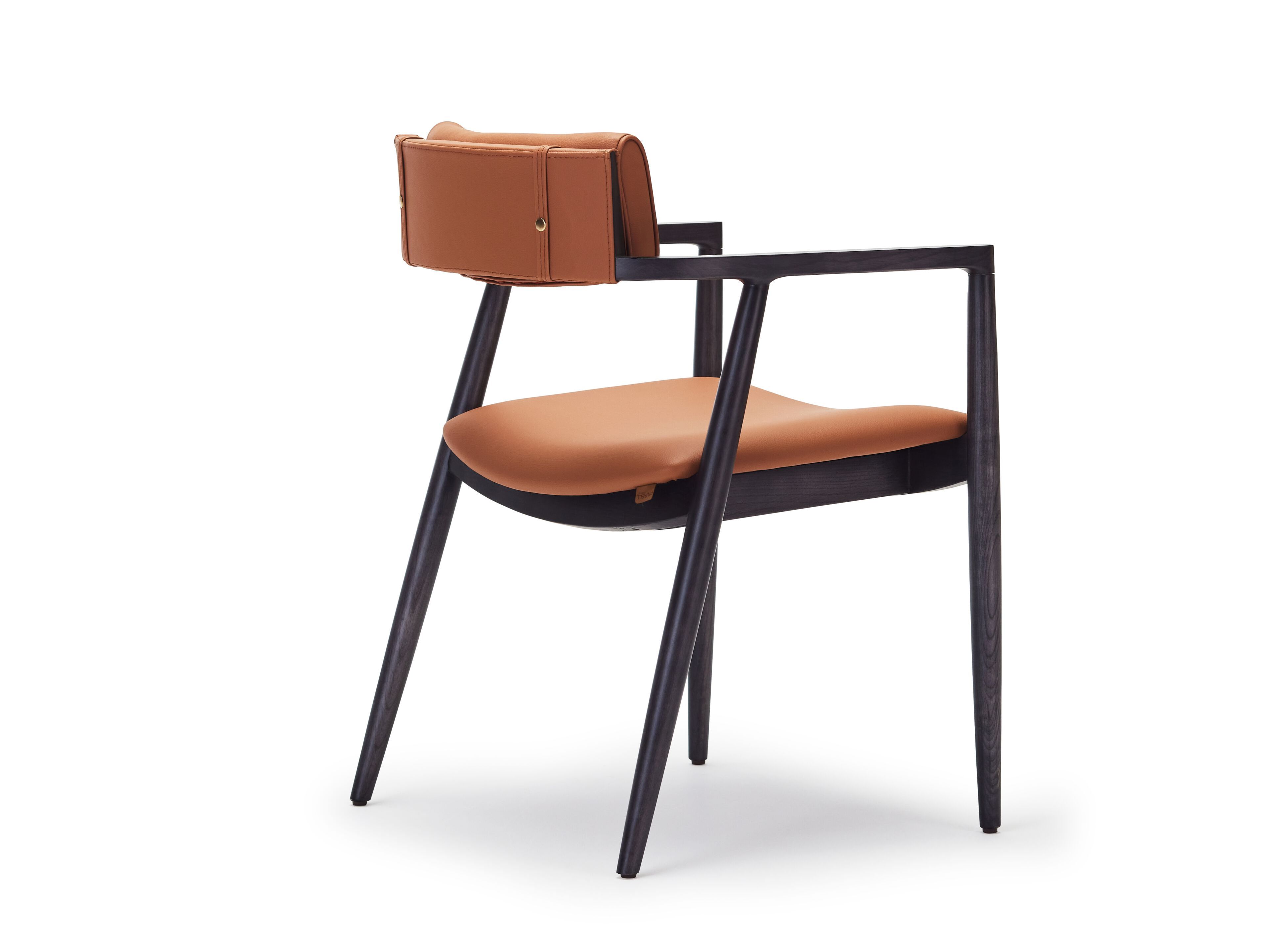 Стул из кожи и ясеня с подлокотниками Papell Design гостиница ARCH-00087300 - Вид №3