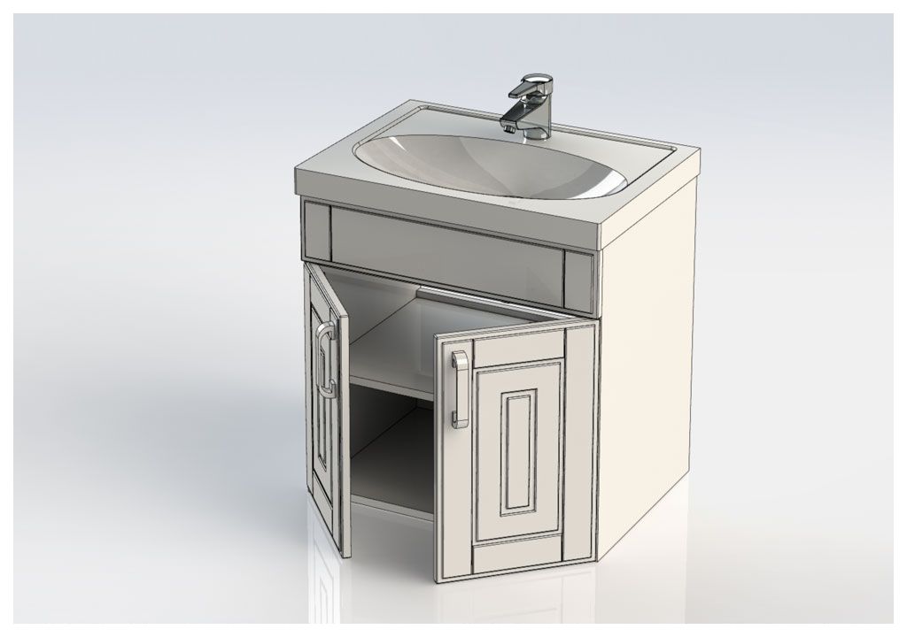 Тумба под раковину Aquanet Рондо 60 белый (2 дверцы) sun-id-275433 - Вид №4