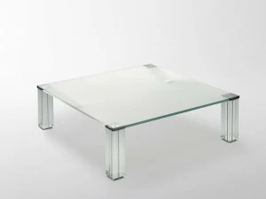 Glas Italia Низкий квадратный журнальный столик из хрусталя Cryptée