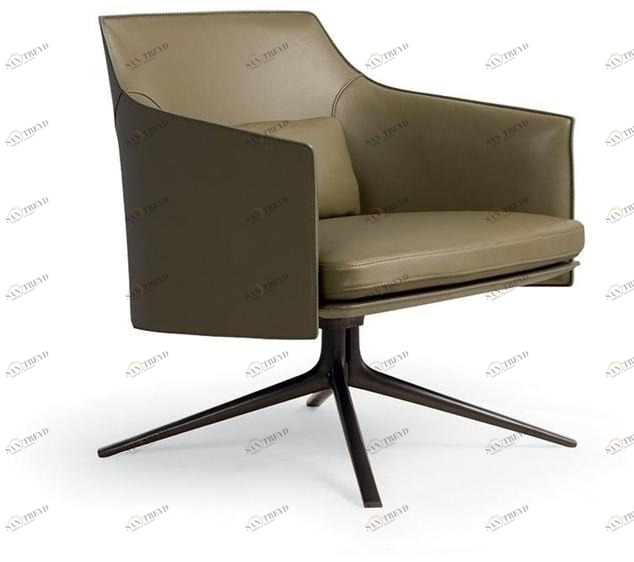 Poliform Поворотное кожаное кресло с подлокотниками Stanford sun-id-1424712