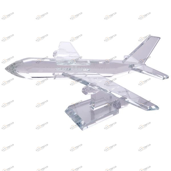 Статуэтка декоративная стеклянная прозрачная "Самолет" UNICO  255339 Прозрачный 