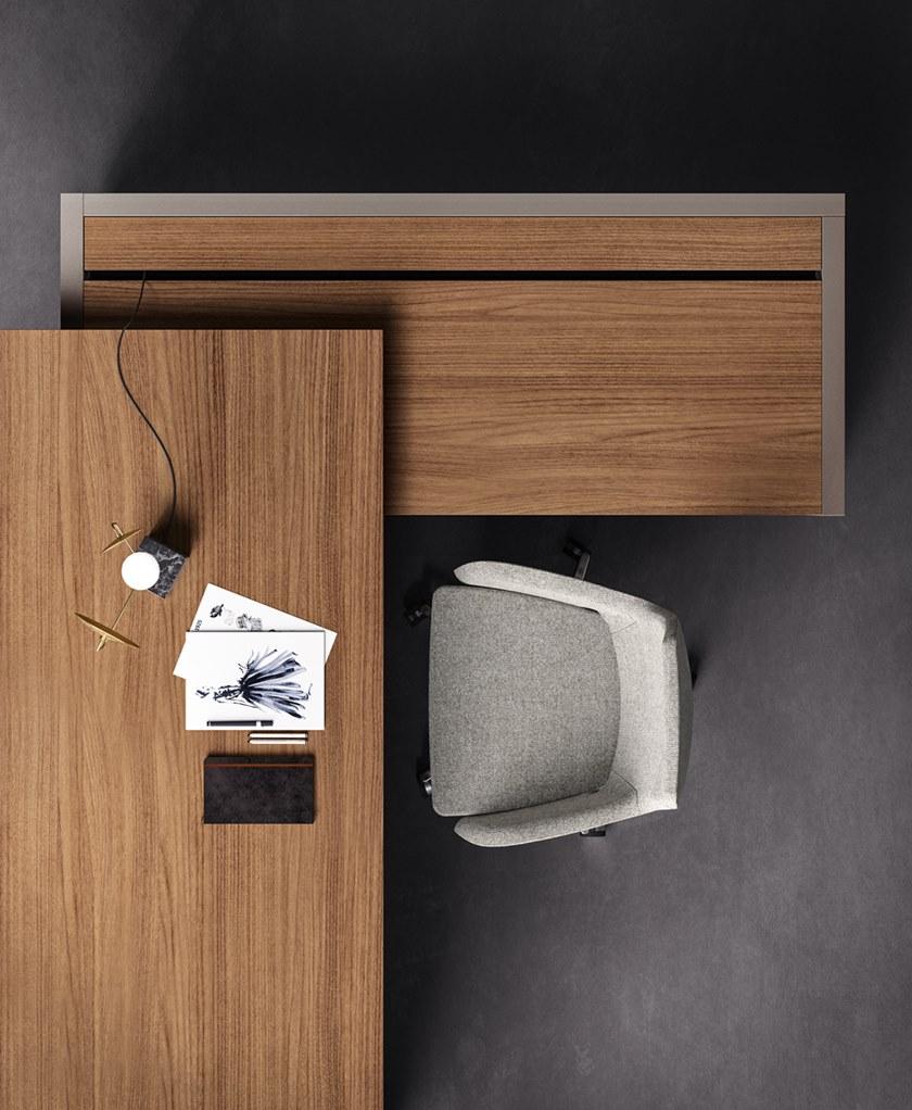 Sinetica Исполнительный угловой письменный стол с ящиками More sun-id-1489693 - Вид №10