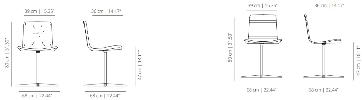 Viccarbe 4-спицевый стул из ткани Klip sun-id-1473018 - Вид №4